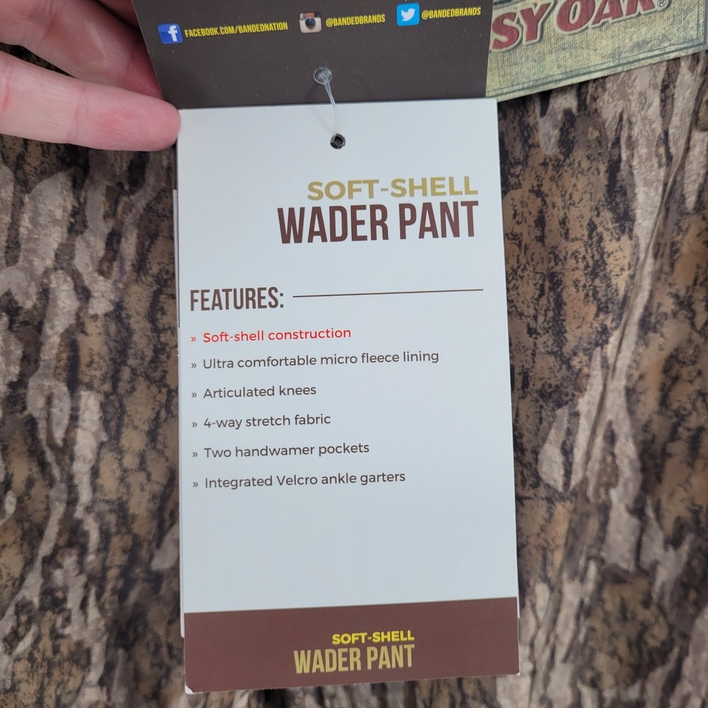 Banded Soft Shell Wader Pants 40x32 Mossy Oak Bottomland Camo B1020014-BL-3XL - Picture 8 of 8